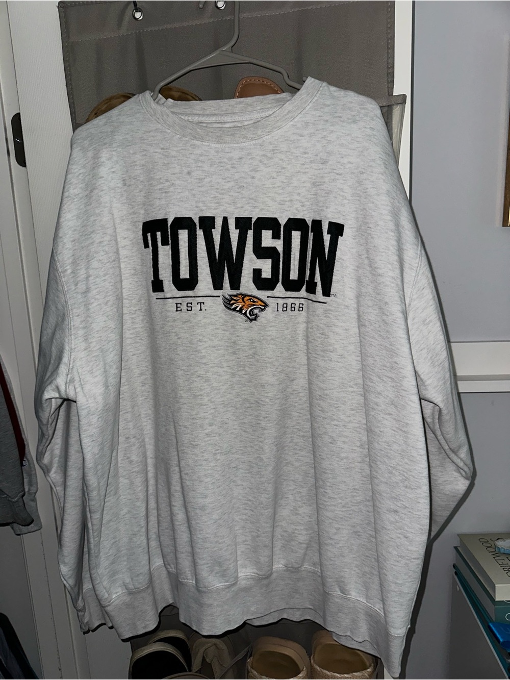 Blue 84 Gray Towson Crewneck Sweatshirt with Tiger Accent